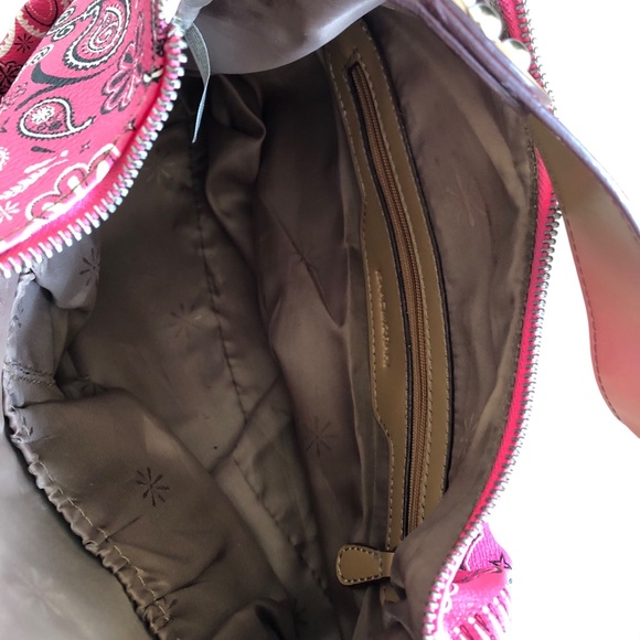 Isaac Mizrahi Pink Floral leather Shoulder Bag - Picture 7 of 7